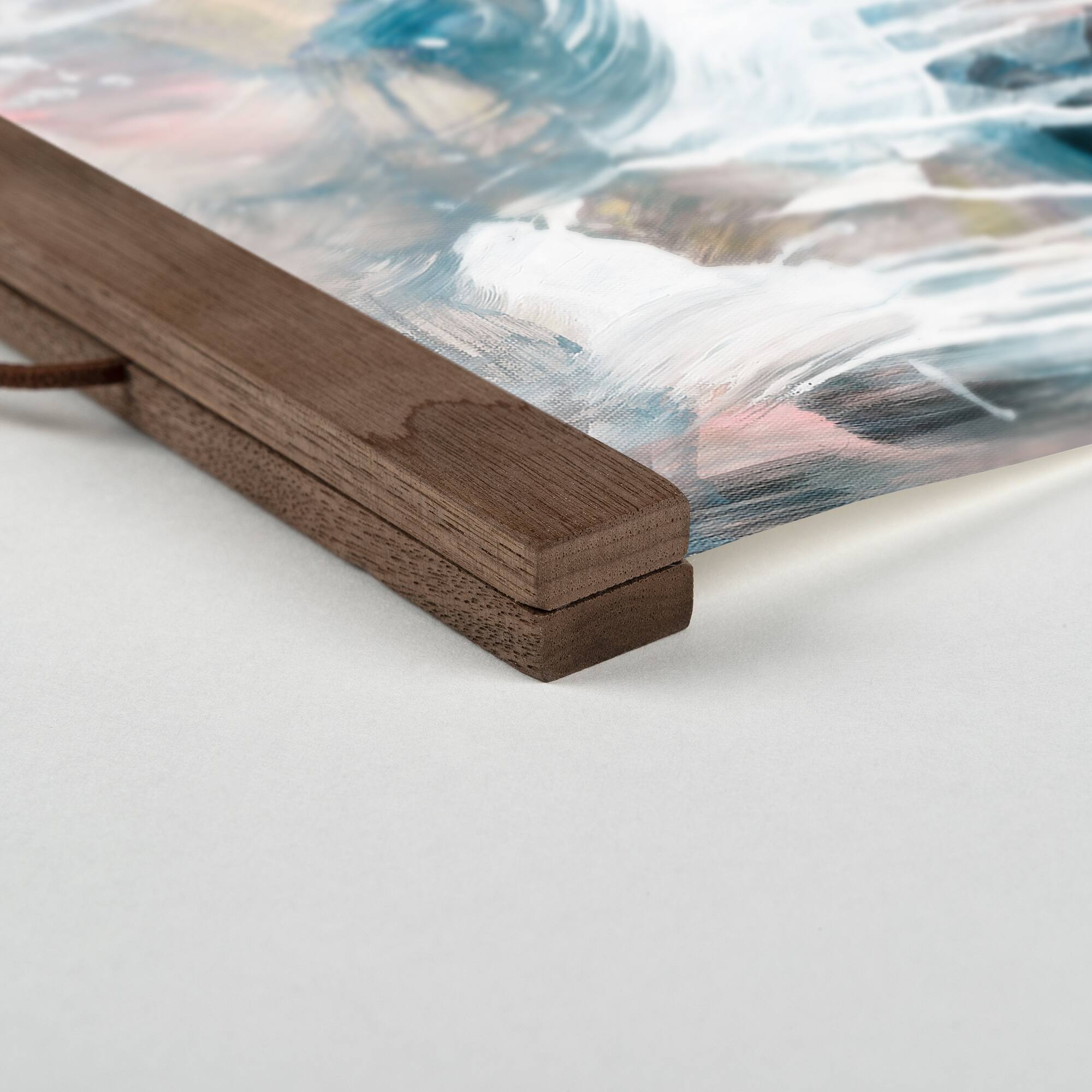 Welcome Abstract Painting Teak Hanging Canvas
